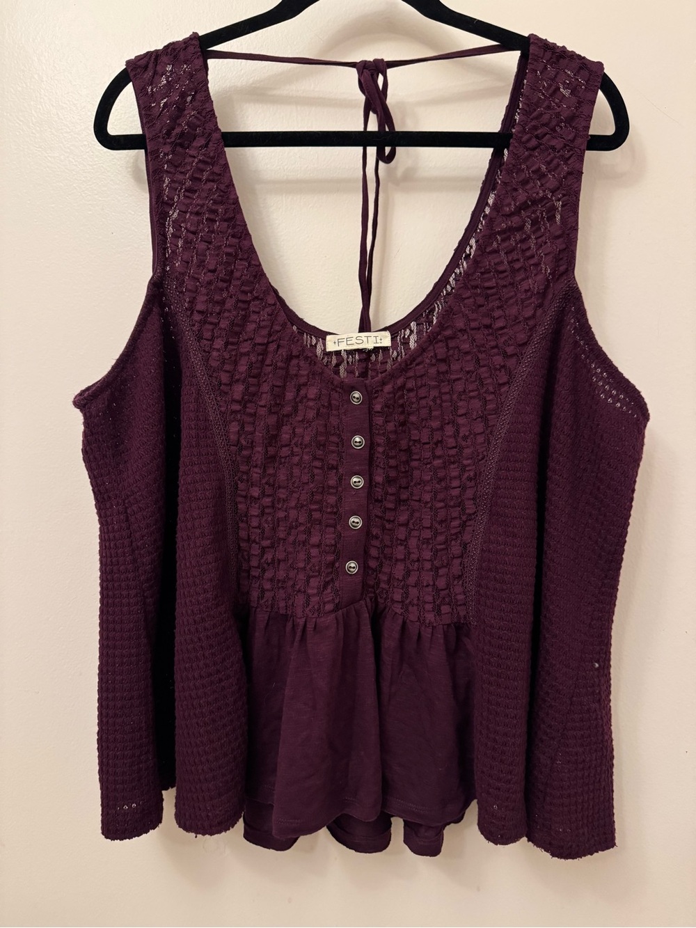 Torrid Festi Plum Crochet Sheer Tank Top